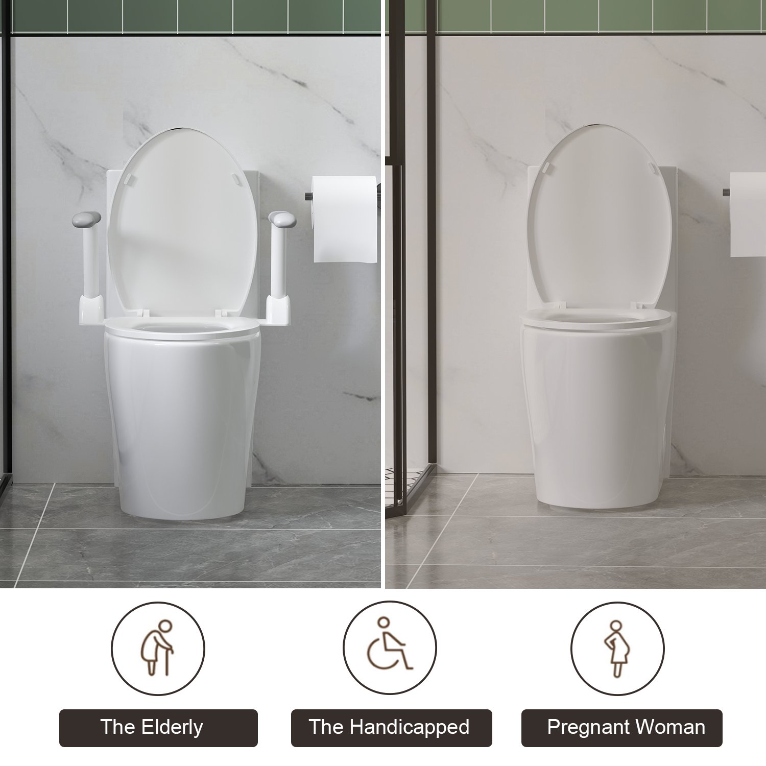 Upgraded Design Armrest, With Glossy Gw 007 1 Piece Toilet With Tornado Flush, Soft Close Seat, Dual Flush Map 1000G, Comfort Chair Seat - Gloss White - Image 8