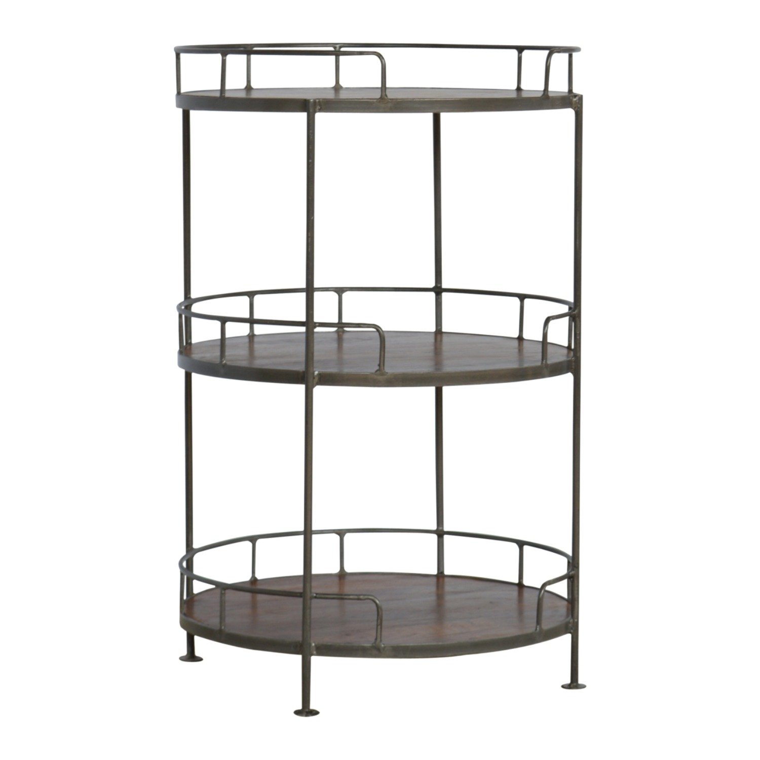 Industrial Round Butler Tray Table - Chestnut - Image 4