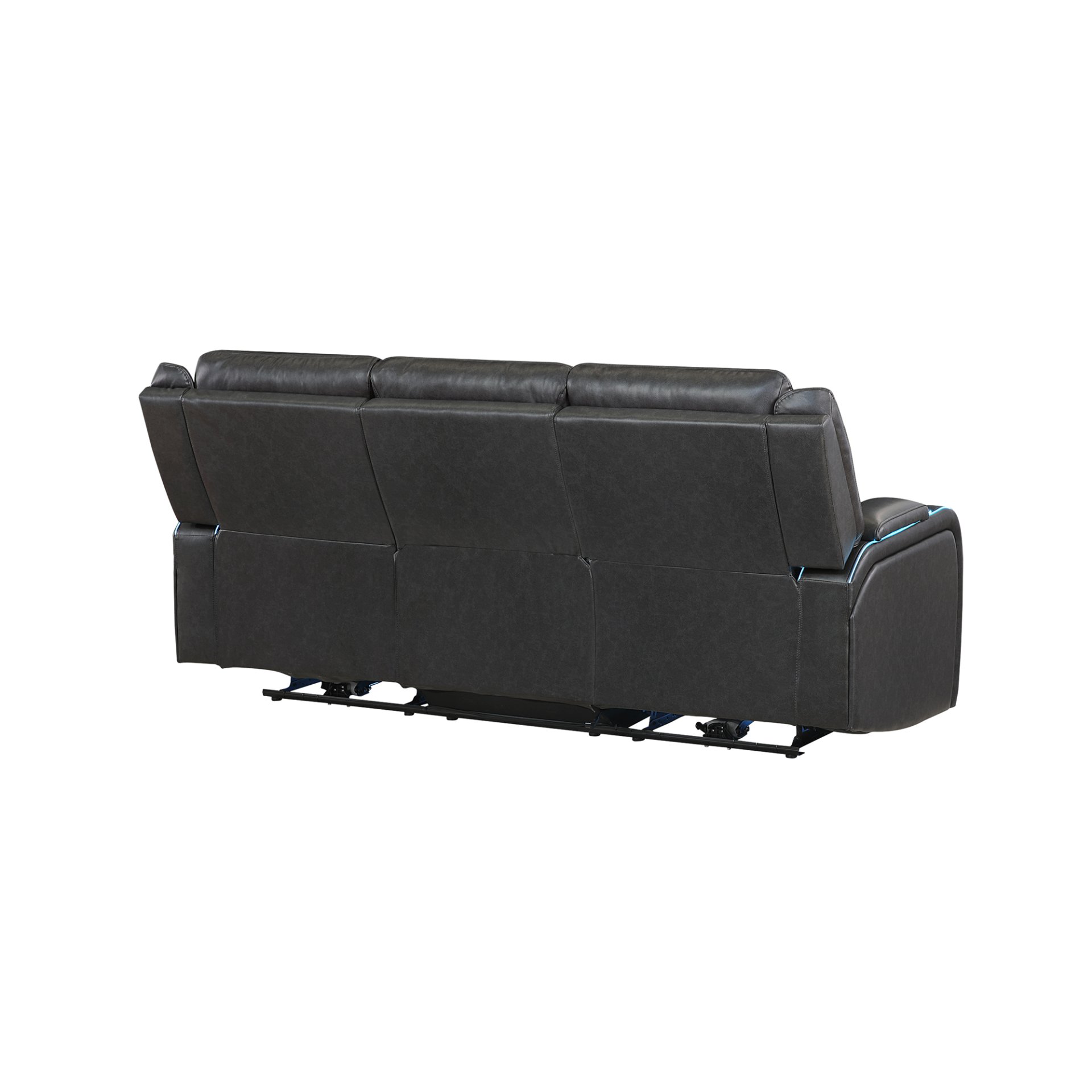 Blanca - Power Reclining Sofa With LED Lights And Power Headrest Frame - Charcoal - Image 6