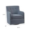 Adele - Swivel Chair With Button Tufted Back And Round Arms - Blue - Image 3