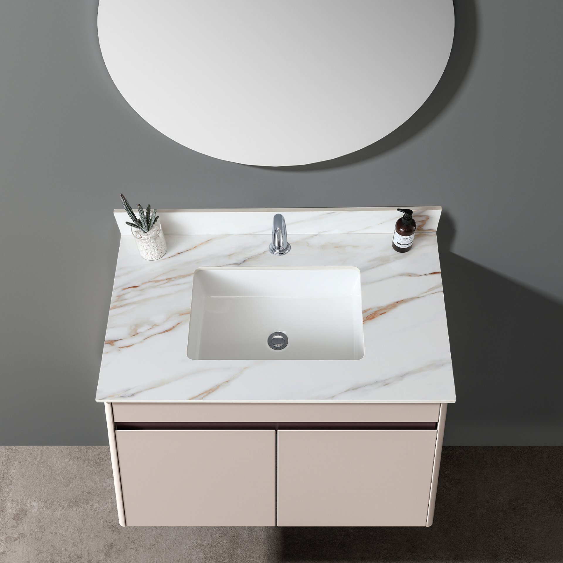 Elegant Vanity Top With Undermount Sink And Backsplash - White Carrara Marble - Image 6