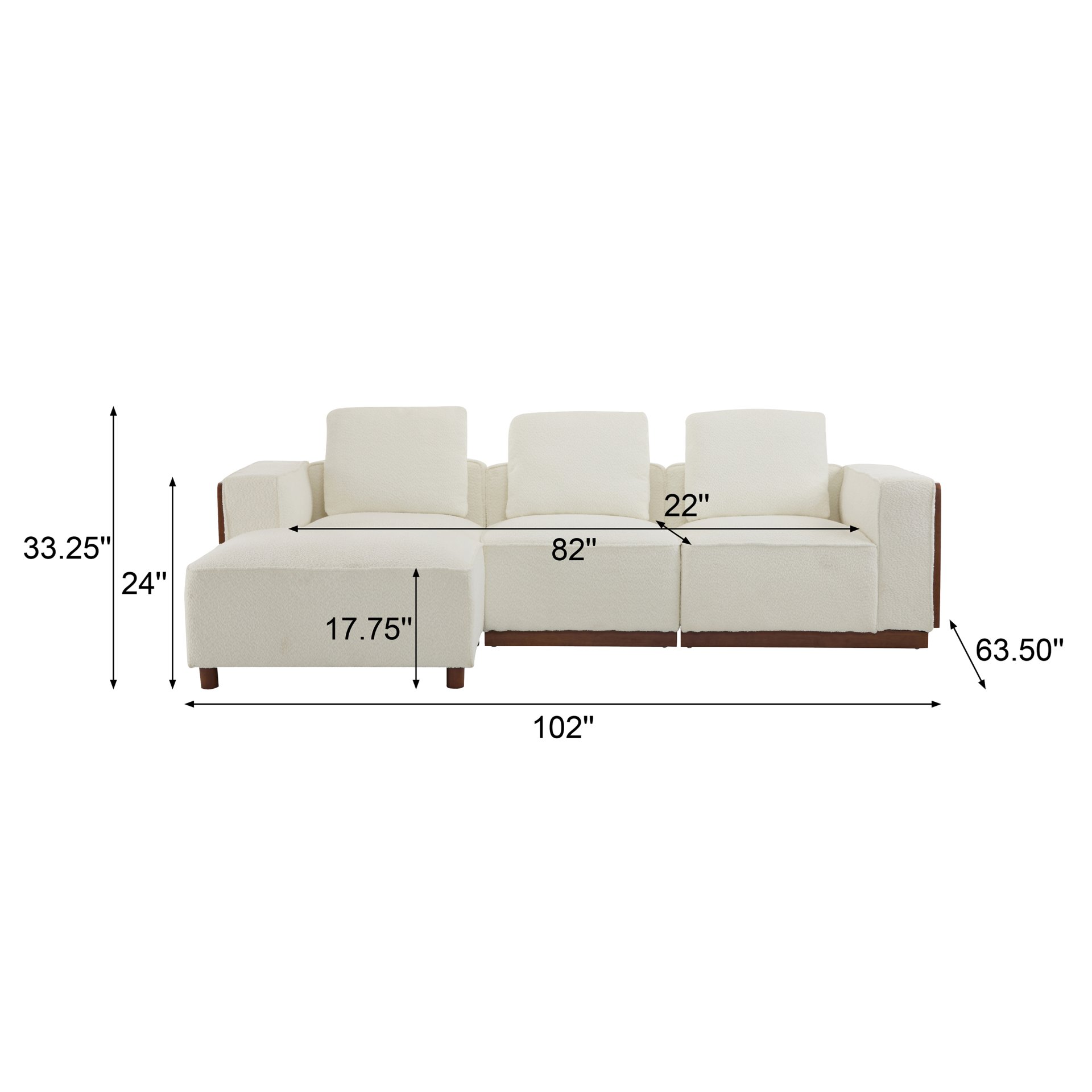 Chita - Modular L Shaped Sectional Sofa With Larger Seats - Beige - Image 3