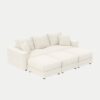 3 Seat Sofa, Deep Seat Couches With Soft Pillows And 3 Ottomans, Convertible Sofa Lounge Chair, For Living Room - Beige - Image 18