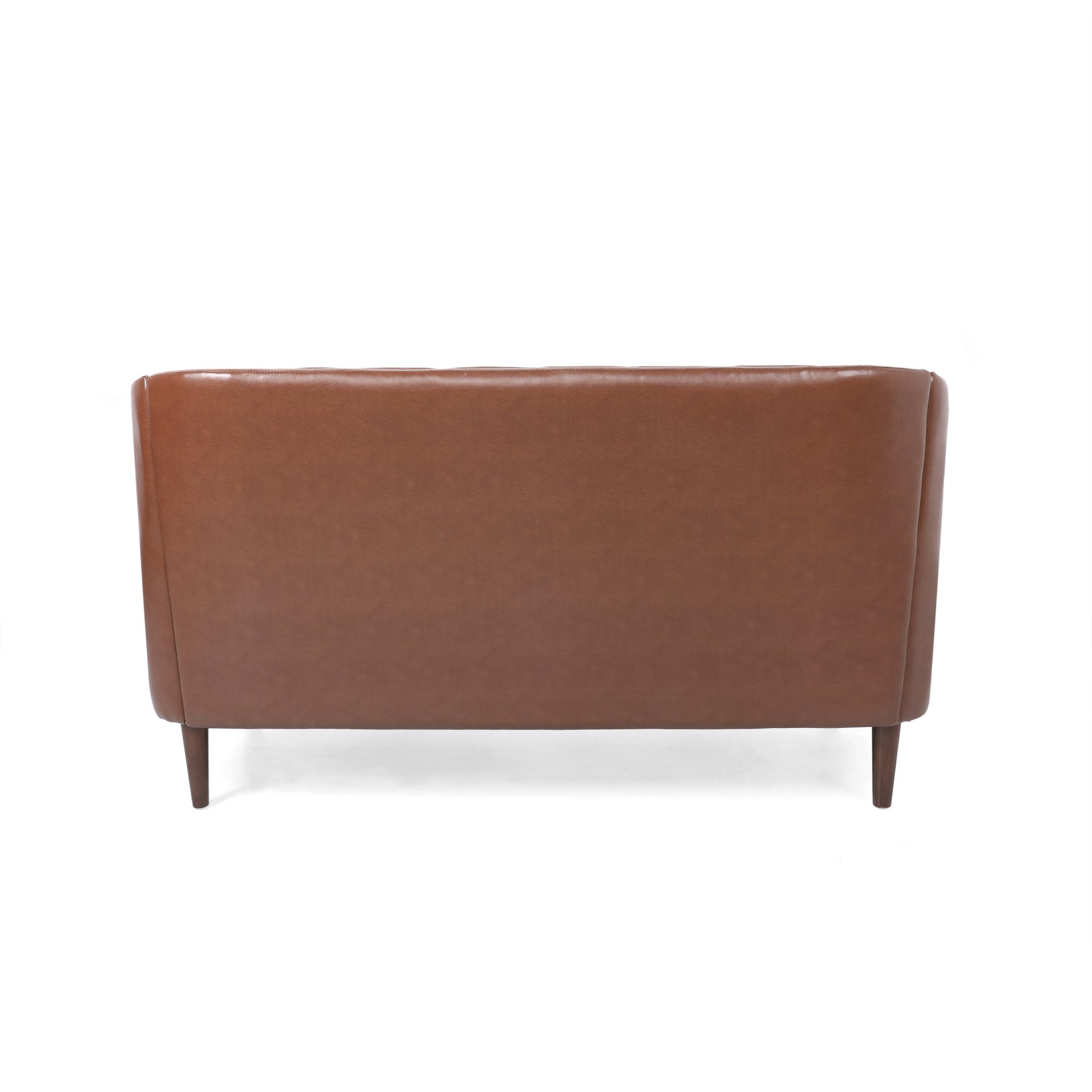 Sophisticated Loveseat With Diamond Stitched Detailing - Light Brown - Image 10
