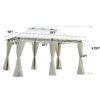 13 X 10 Outdoor Patio Gazebo Tent With Ventilated Double Roof And Sidewall (Detachable Curtains On All Sides), For Lawn, Garden, Backyard, And Deck - Beige - Image 3