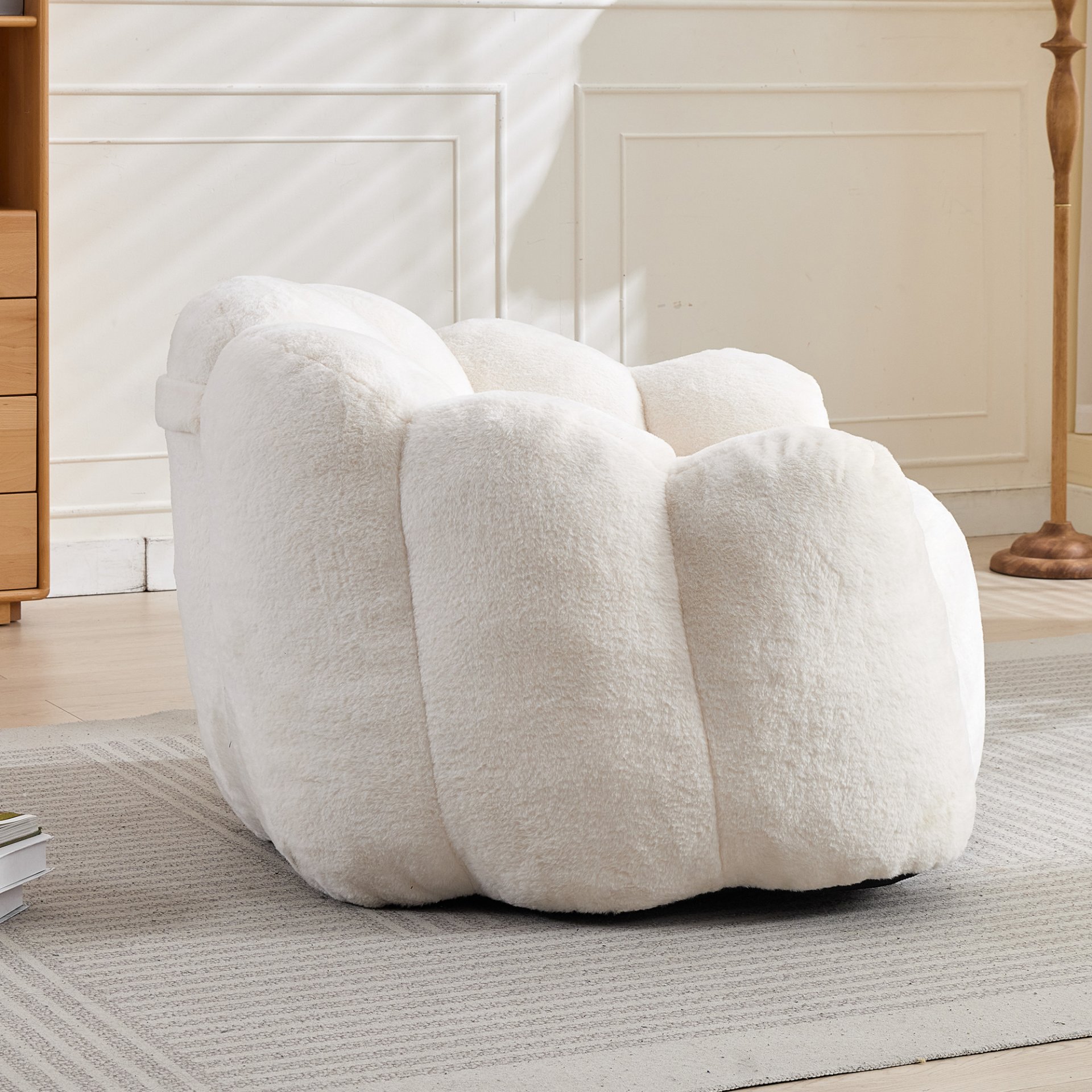 Lotus Compression Sofa Bean Bag With Pull Ring - White - Image 4