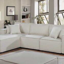 Harvey - Sofa With Reversible Chaise - Beige Linen