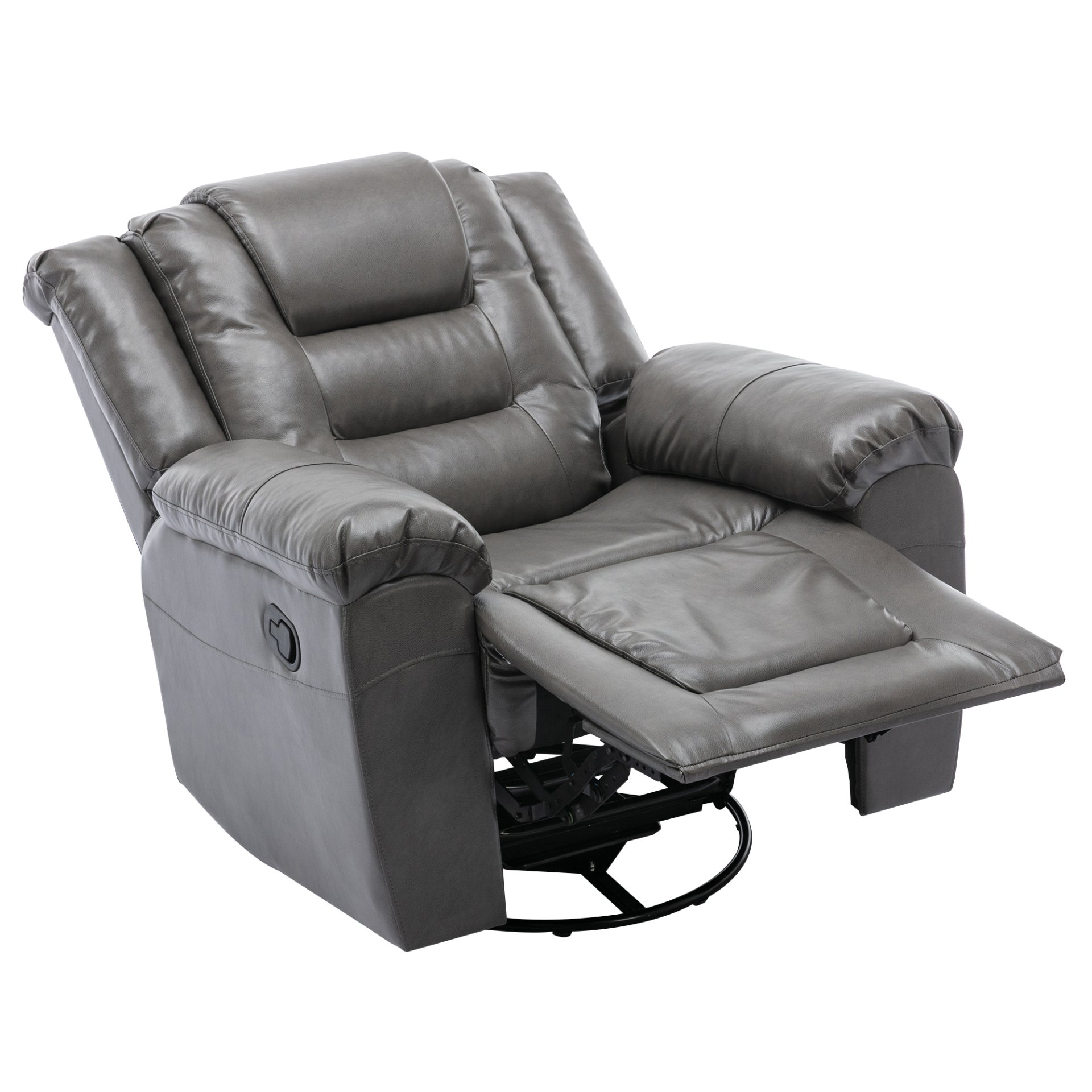 360° swivel And Rocking Home Theater Recliner Manual Recliner Chair With Wide Armrest For Living Room - Gray - Image 14