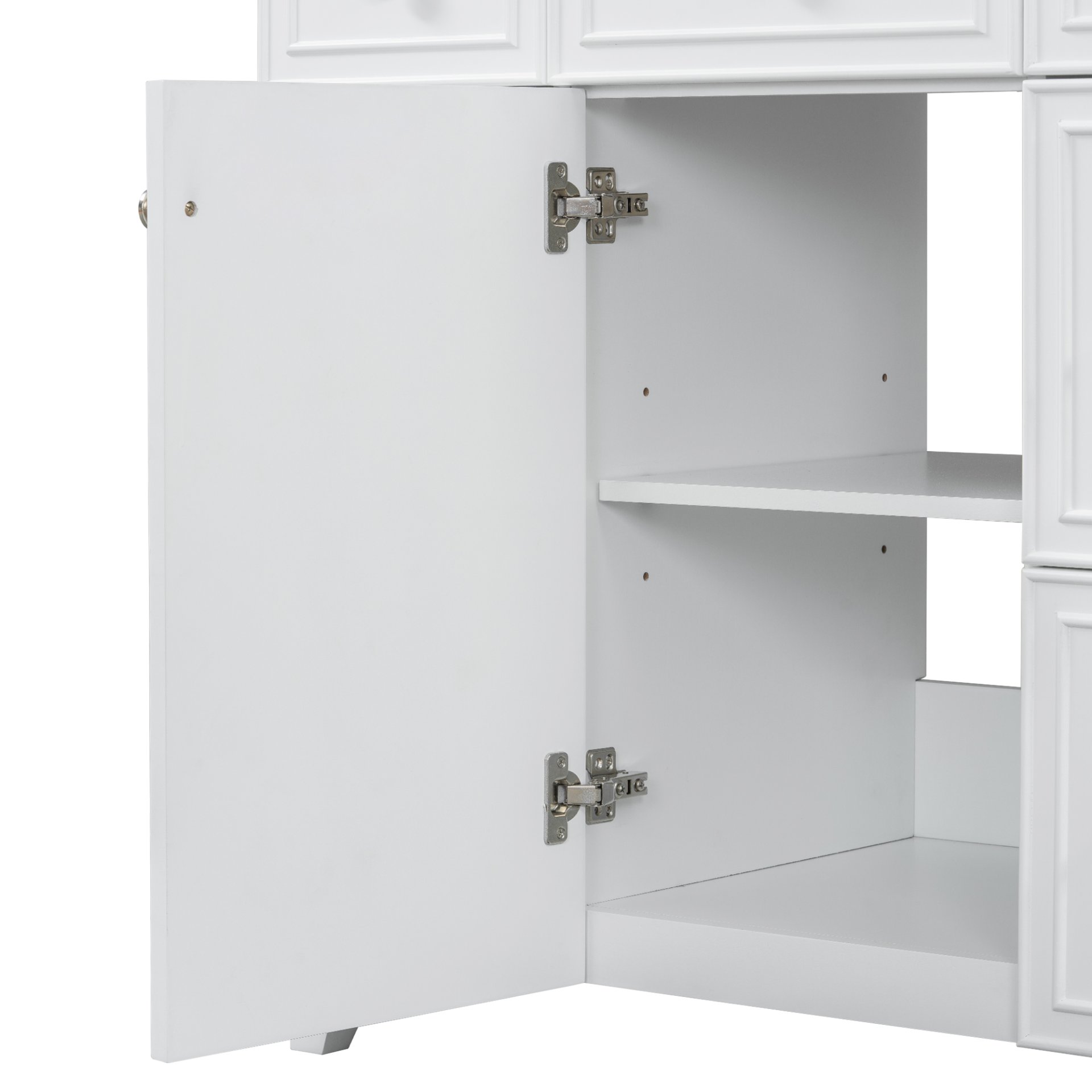 36" Bathroom Vanity With Sink, Soft Close Doors, And Adjustable Shelves Solid Frame - White - Image 18