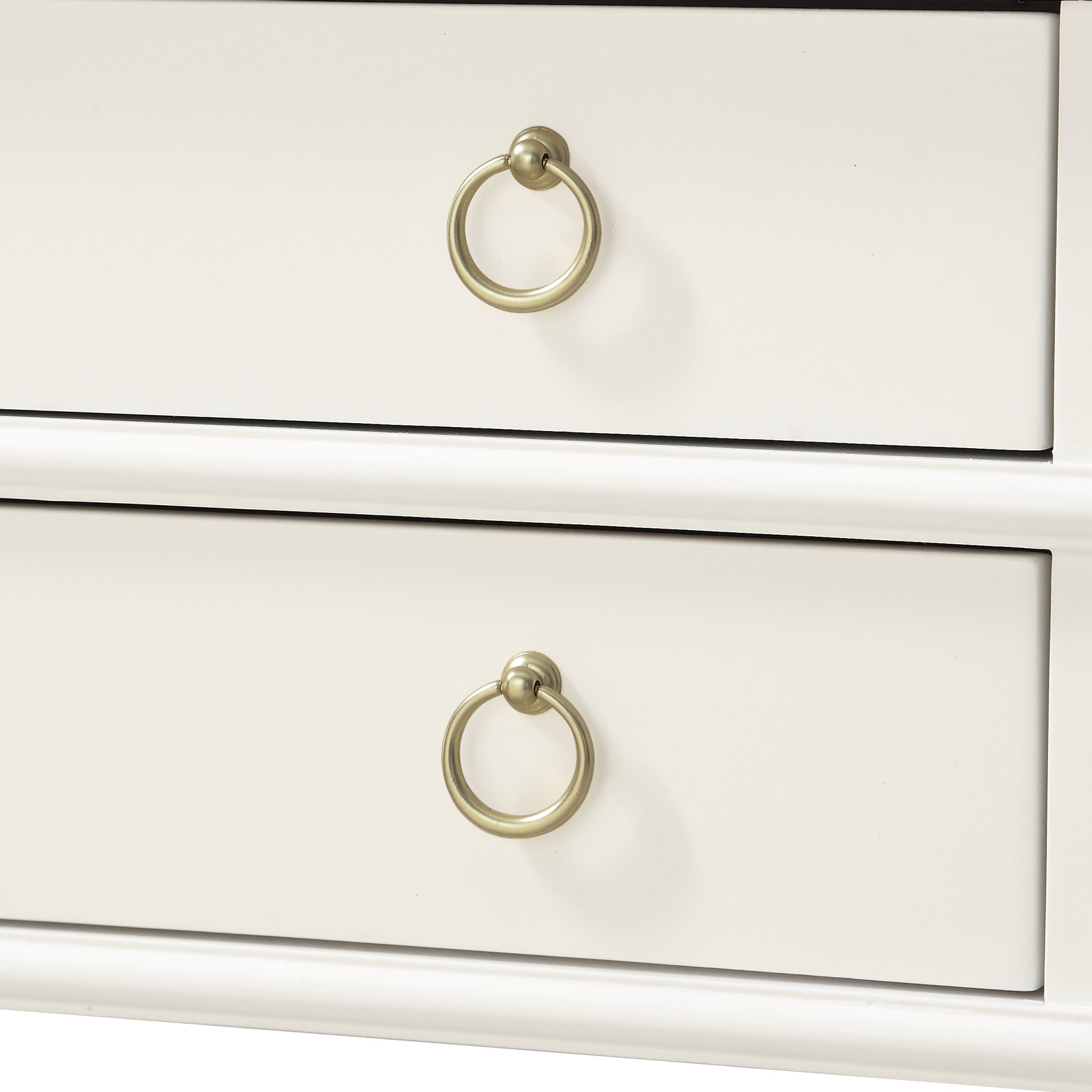 Carmona - 2 Drawer Tray Top Nightstand Ring Pulls - White - Image 9
