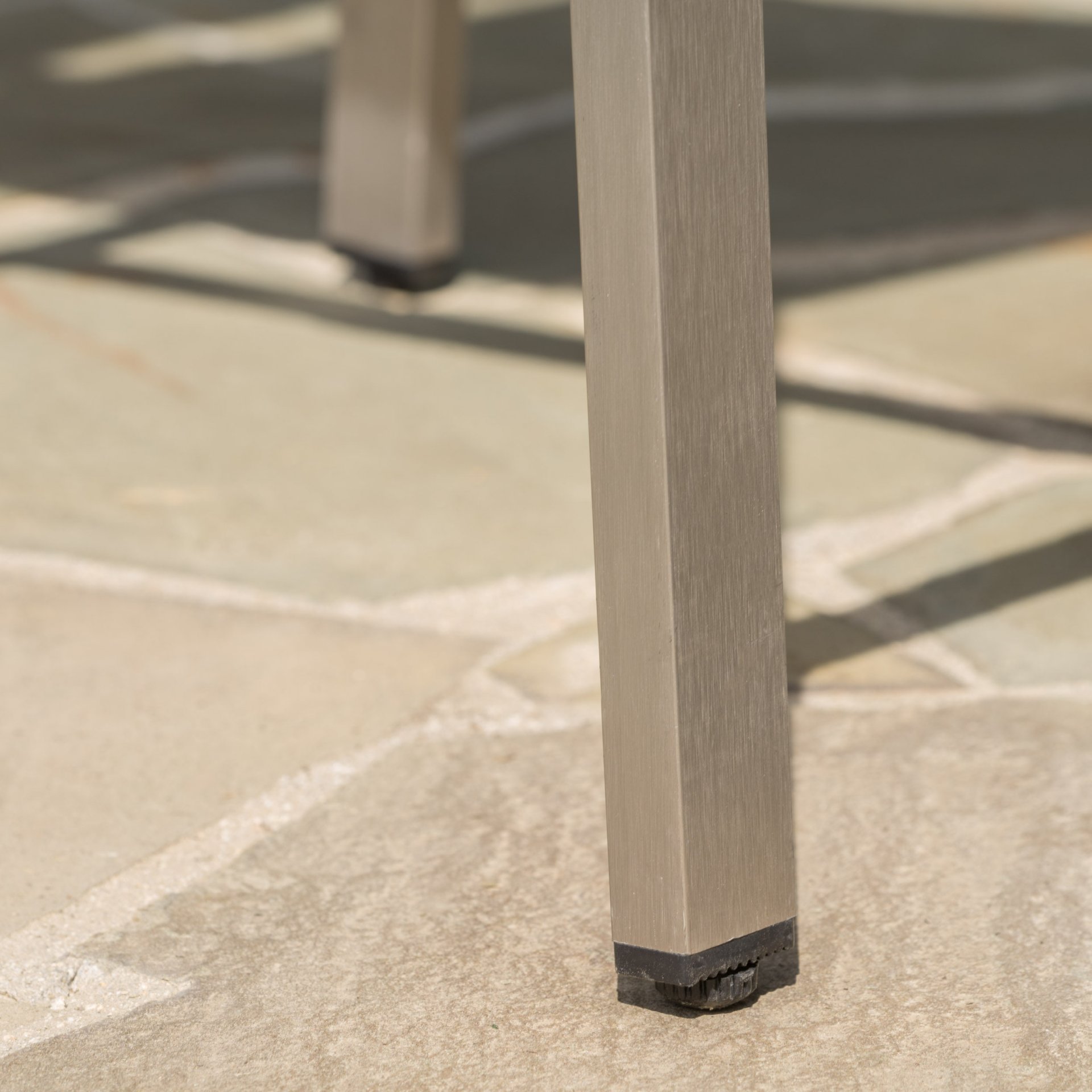Outdoor Rust Proof Aluminum Barstools With Rattan Seat And Backrest - Silver / Gray - Image 6