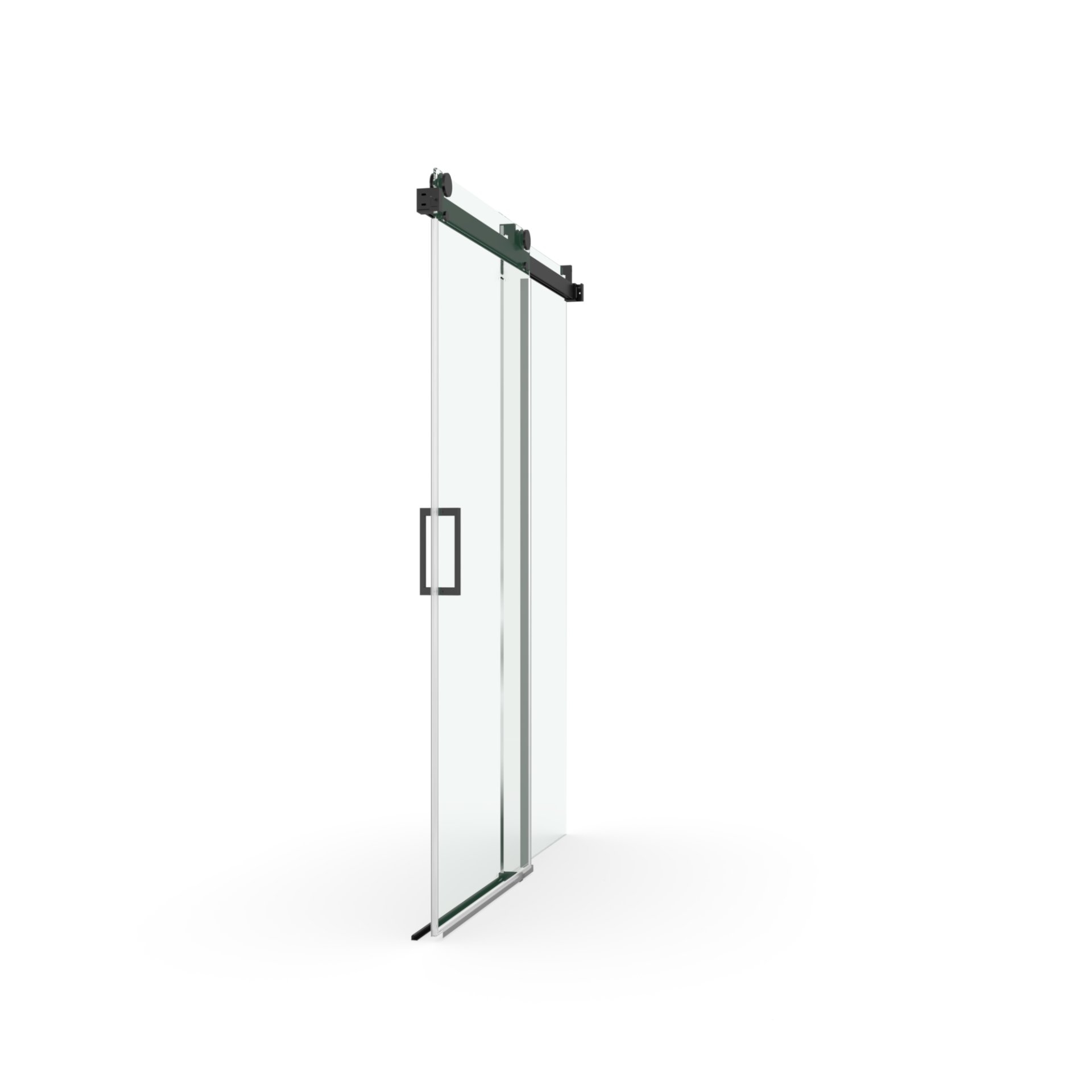 Frameless Soft Closing Shower Door, 1 / 4" (6Mm) Tempered Glass Single Sliding With Explosion Proof Coating - Matte Black - Image 9