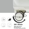 24" Luggage Lightweight Suitcase Tsa Lock USB Port Luggage Wheel Lock Artificial Leather Top Handle Spinner Wheels - Creamy White - Image 9