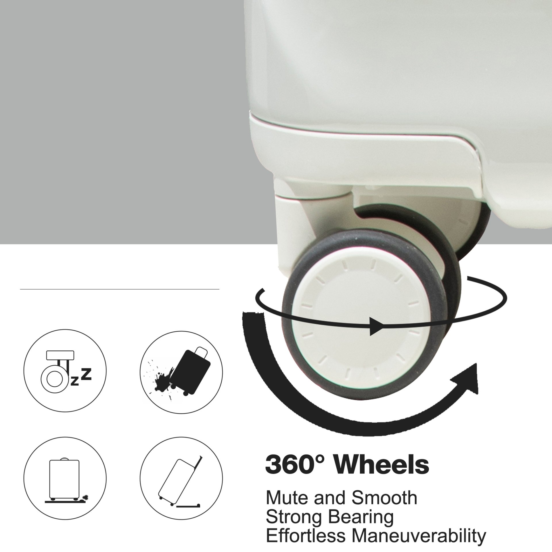 24" Luggage Lightweight Suitcase Tsa Lock USB Port Luggage Wheel Lock Artificial Leather Top Handle Spinner Wheels - Creamy White - Image 9
