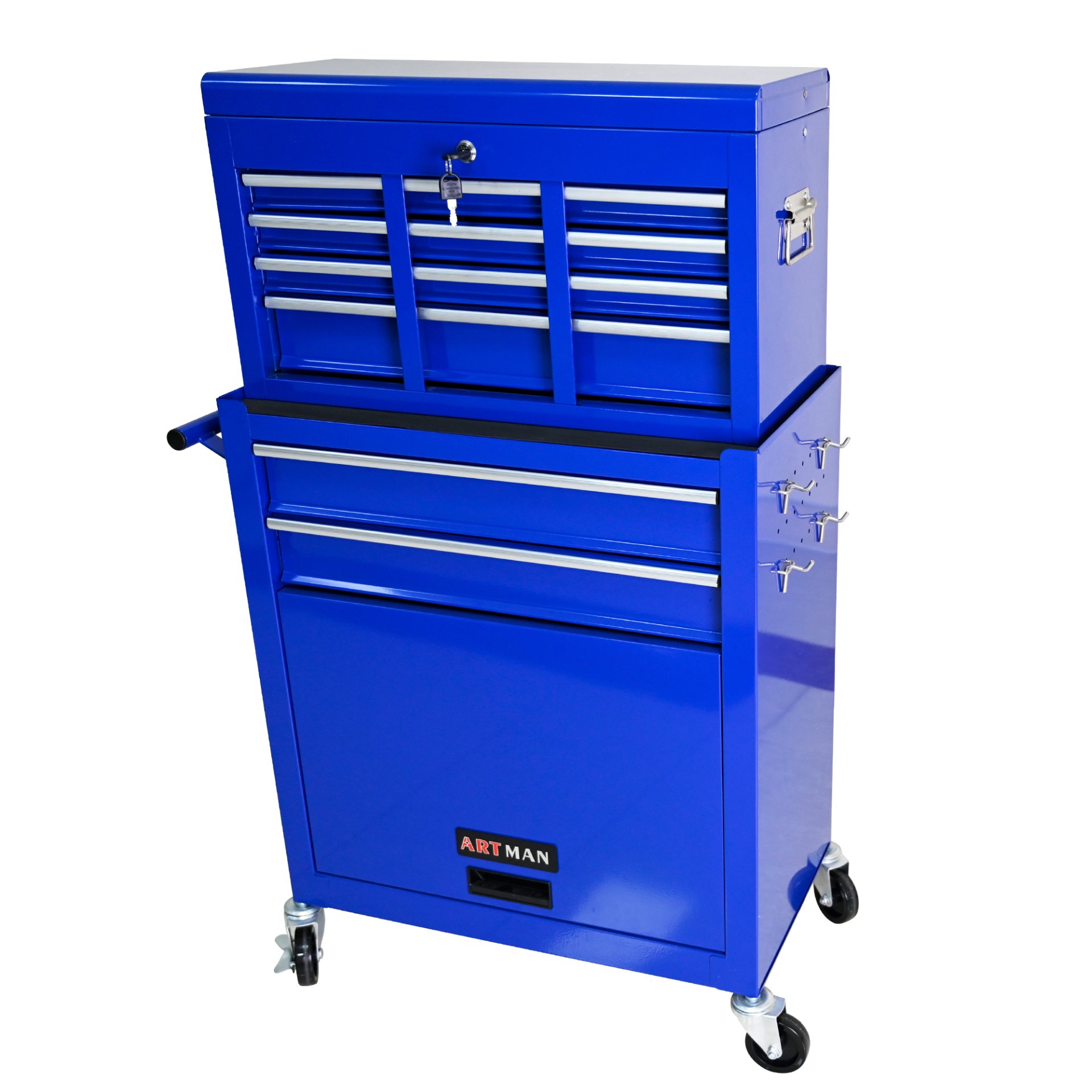 High Capacity Rolling Tool Chest With Wheels And Drawers, 8 Drawer Tool Storage Cabinet - Blue - Image 4