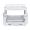 43" Bathroom Vanity With Artificial Marble Carrara Top Set, Multi Functional Cabinet With Doors And Drawer - White - Image 14