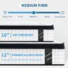 12" Twin Size Hybrid Mattress Individual Pocket Spring 7 Zoned Memory Foam Knitted Cover With - White - Image 6