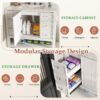 37" Bathroom Vanity With Artificial Marble Carrara Top, Multi Functional Cabinet With Doors And Drawer - White - Image 9