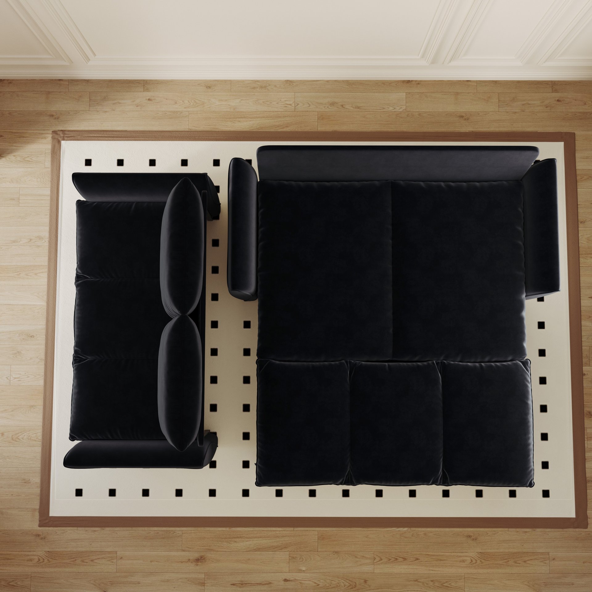 Pull Out Sofa Bed, 3 Seat Convertible Sleeper Sofa With 2 In 1 Pillow And Blanket Set Multifunctional Velvet Loveseat Bed - Black - Image 6