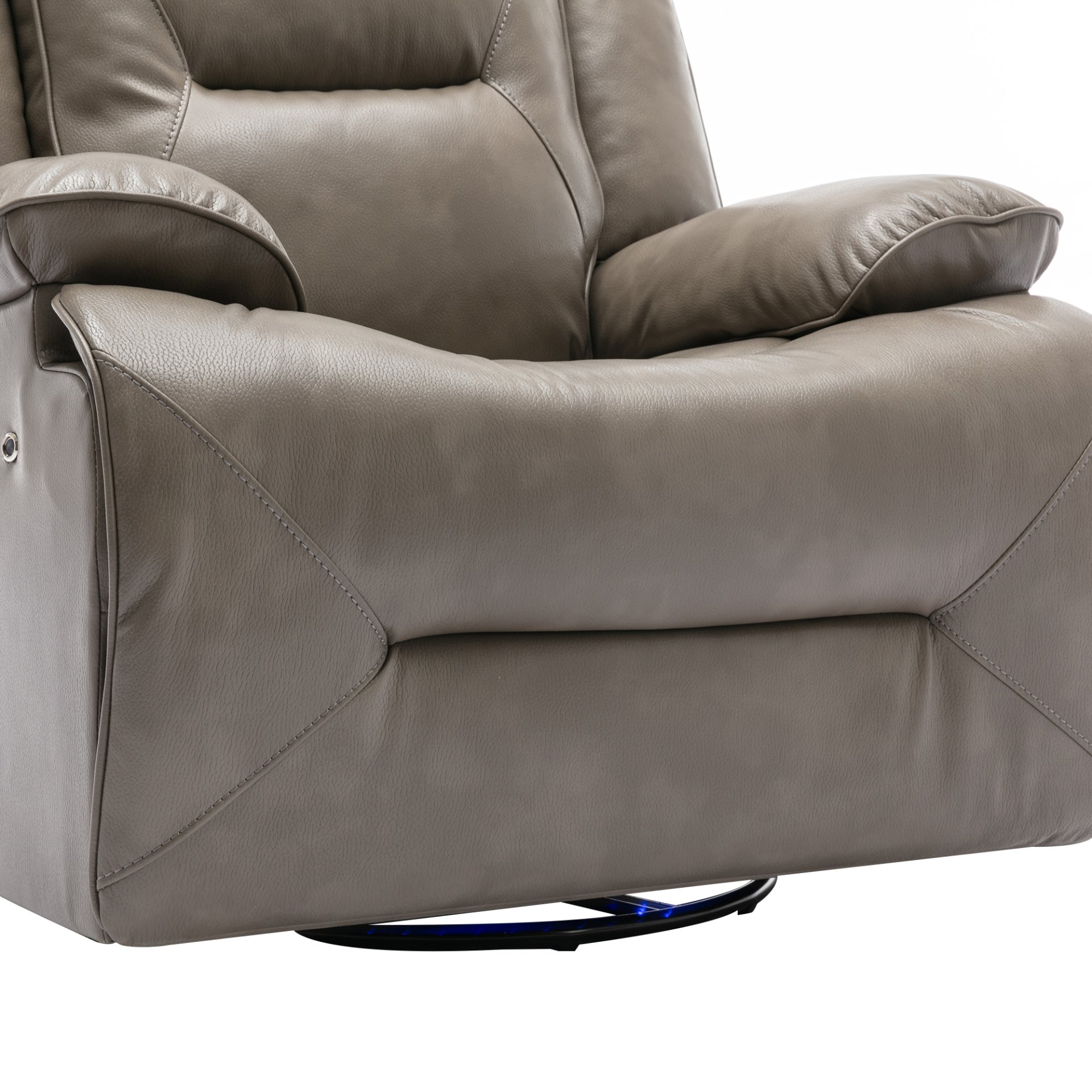 2 Seater Home Theater Recliner Manual Recliner Chair With A Led Light Strip Two Cup Holders And A Storage Box For Living Room - Gray - Image 18