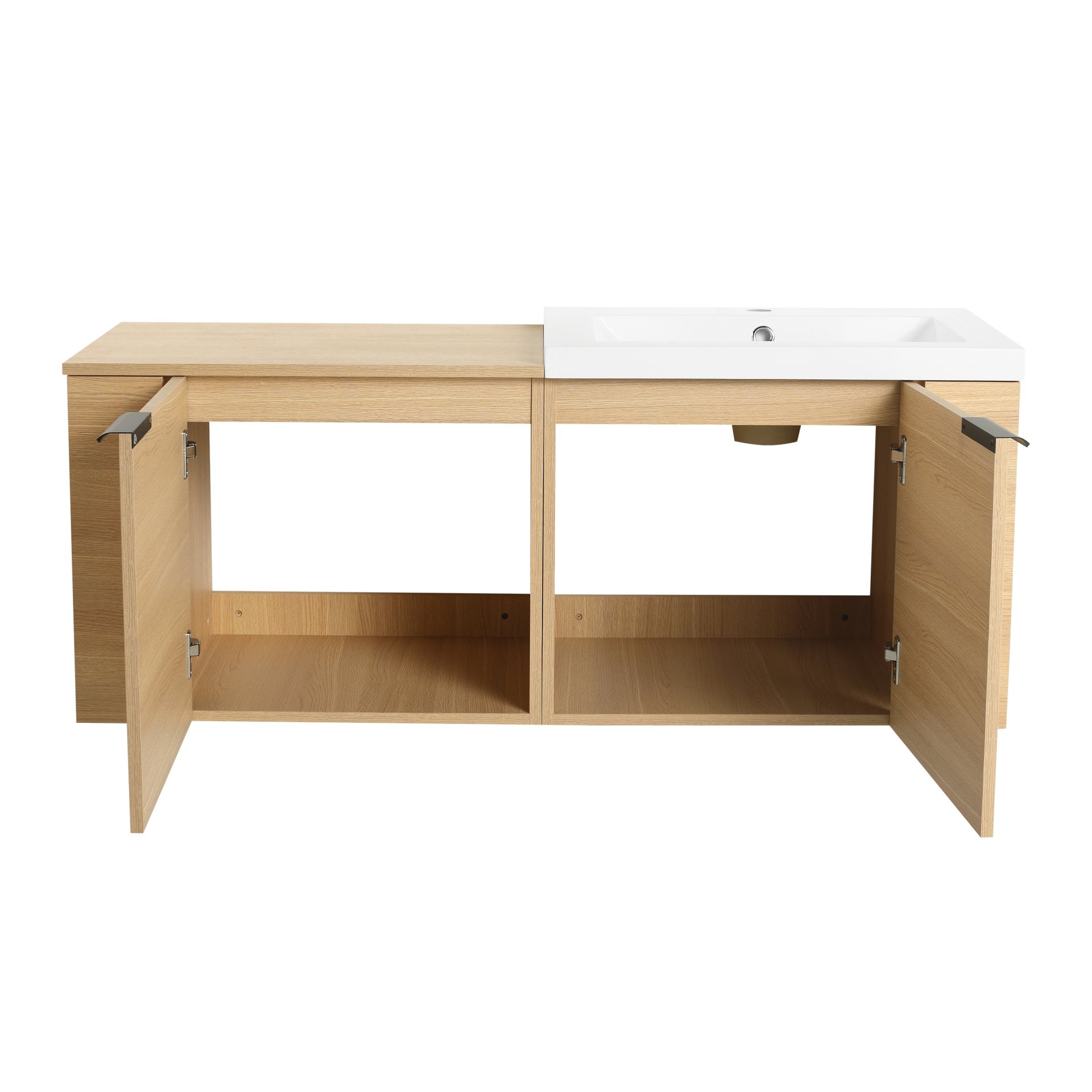 Modern Bathroom Vanity Sink Combo With Ample Storage - Oak - Image 13