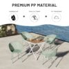 2 Pack Lounge Chair Set With Folding Square Table - Khaki / Pale Green / White - Image 20