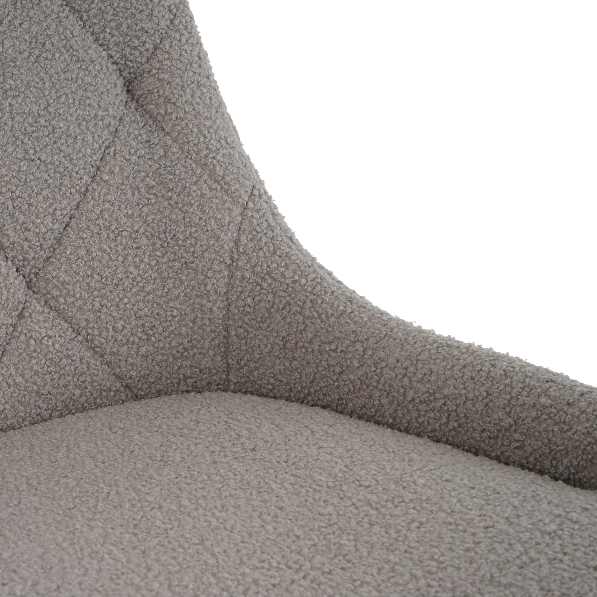 Modern Teddy Fleece Fabric Dining Chair With Chrome Legs, Soft And Comfortable - Gray - Image 14