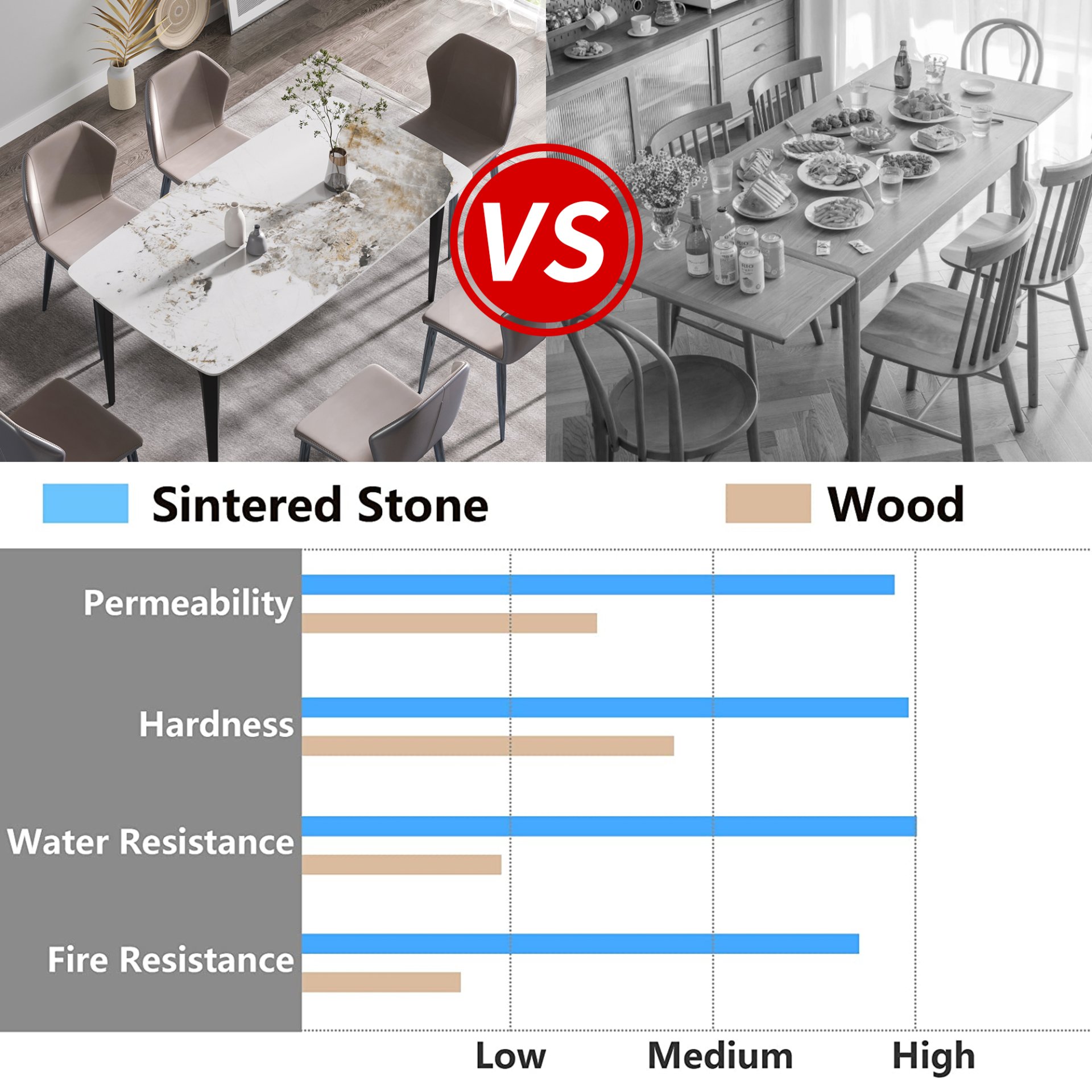 Modern Artificial Stone Pandora Curved Leg Dining Table 6 People - Antique White - Image 10