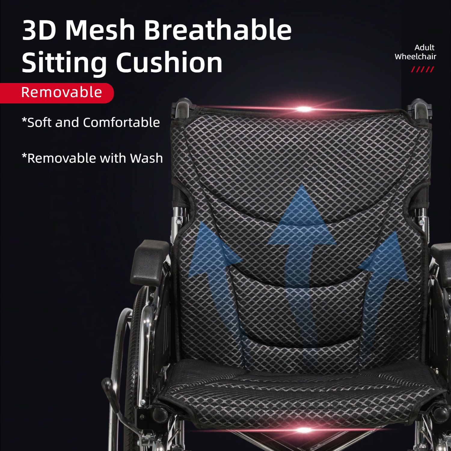 Lightweight Wheelchair Foldable 300 Lbs Capacity 24" Tires Adjustable Seat Belt And Anti Backflip Device Safe And Durable Transport Chair For And Disabled - Silver - Image 9