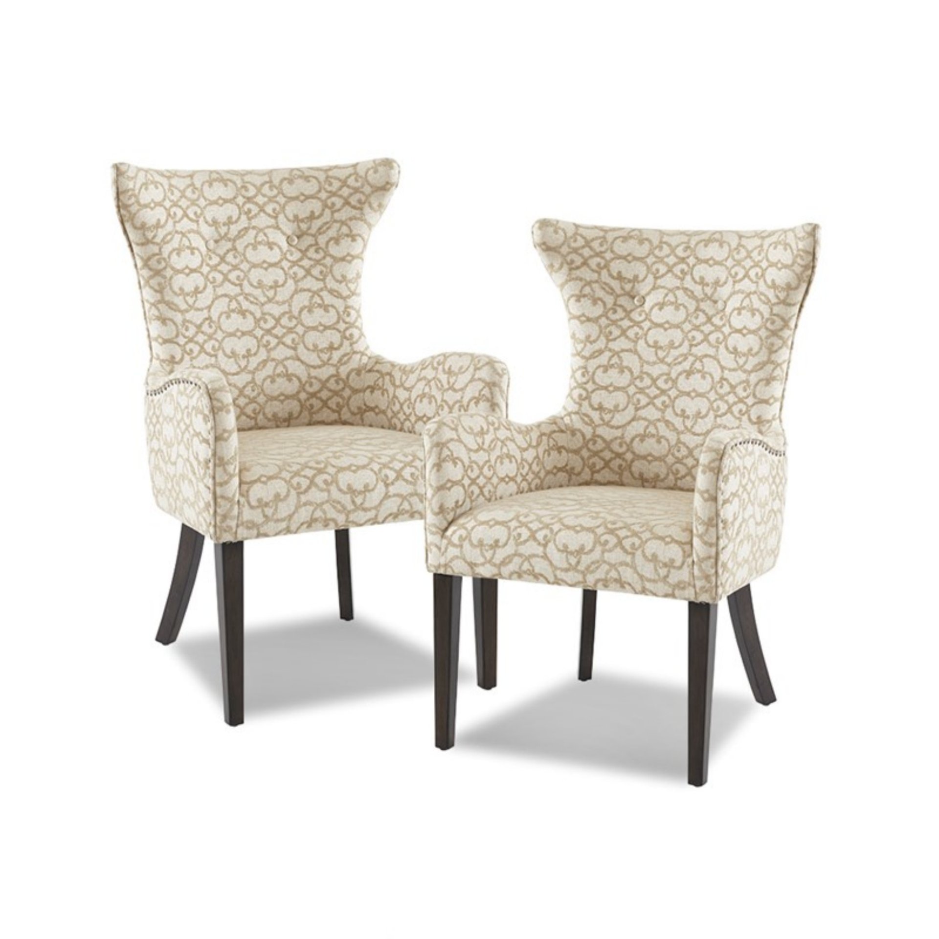 Angelica - Dining Arm Chair With Bronze Nailhead Trim (Set of 2) - Tan - Image 7