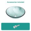 Vessel Sink With Trim, Round Bowl, Pop Up Drain (No Faucet) - Green - Image 5