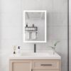 Bathroom Medicine Cabinet With Lights, LED Medicine Cabinet With Mirror, Lighted Medicine Cabinet With Defogger, Dimmer, Digital Clock & Temp Display, Surface Mount - Silver - Image 11