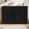 10 Drawer Dresser For Bedroom Ample Storage, Sturdy & Safe - Black - Image 2
