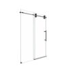Frameless Single Sliding Shower Door With Clear Tempered Glass - Matte Black - Image 14
