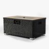 32" Propane Gas Fire Pit Table With Propane Tank Cover, 50000 Btu Rectangular Steel Fire Pit With Beautiful Wicker Base For Outside Garden - Dark Gray - Image 5