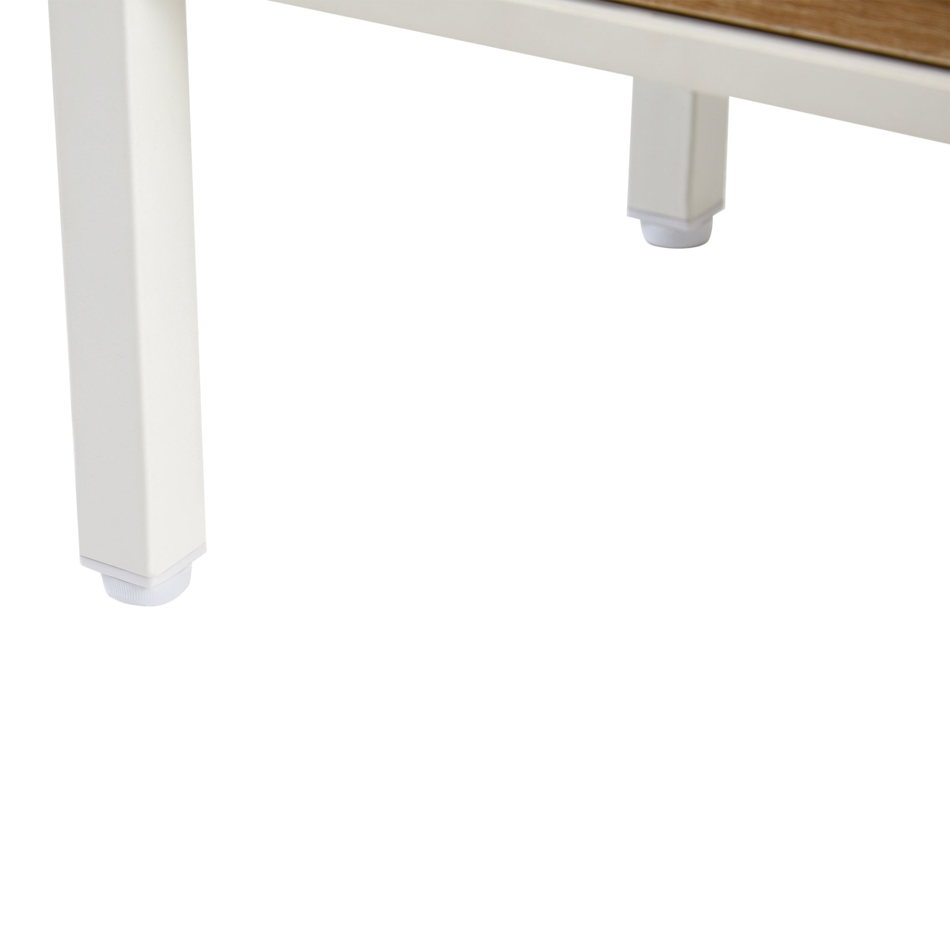 40.16" Rattan Coffee Table, Sliding Door For Storage, Metal Legs, Modern Table For Living Room - White - Image 10