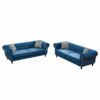 Chesterfield Sofa With Roll Armrest & Nailhead, 3 And 3 Seater Couch - Green - Image 5