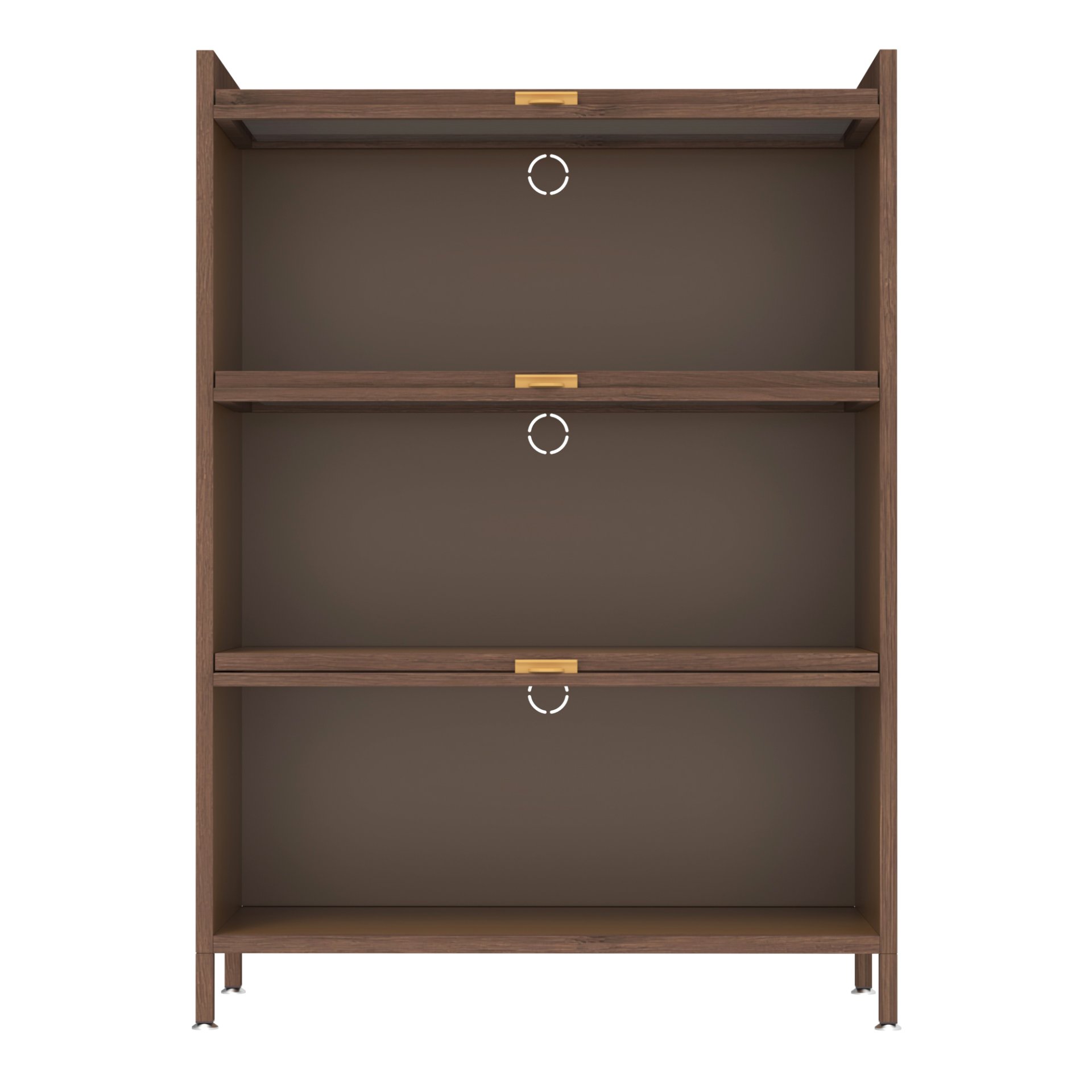 3 Flip Doors Cabinet, With Ample Storage Space For Living Room - Walnut - Image 9