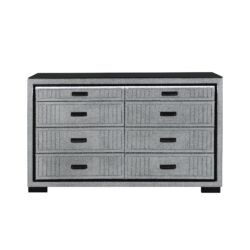 Isaiah - Upholstered Dresser With LED Lighting - Gray