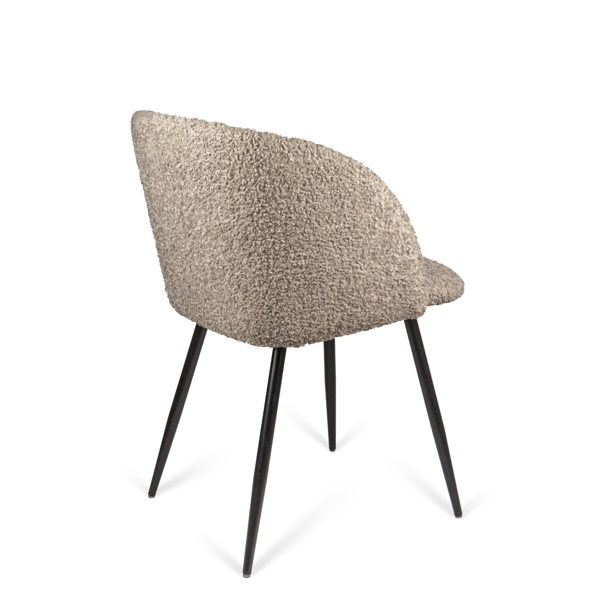 Adjust Legs Upholstered Teddy Faux Fur Dining Armrest Chair (Set of 2) - Light Brown - Image 10