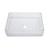 Rectangle Vessel Sink With Diamond Texture With Pop Up Drain (No Faucet) - White - Image 6