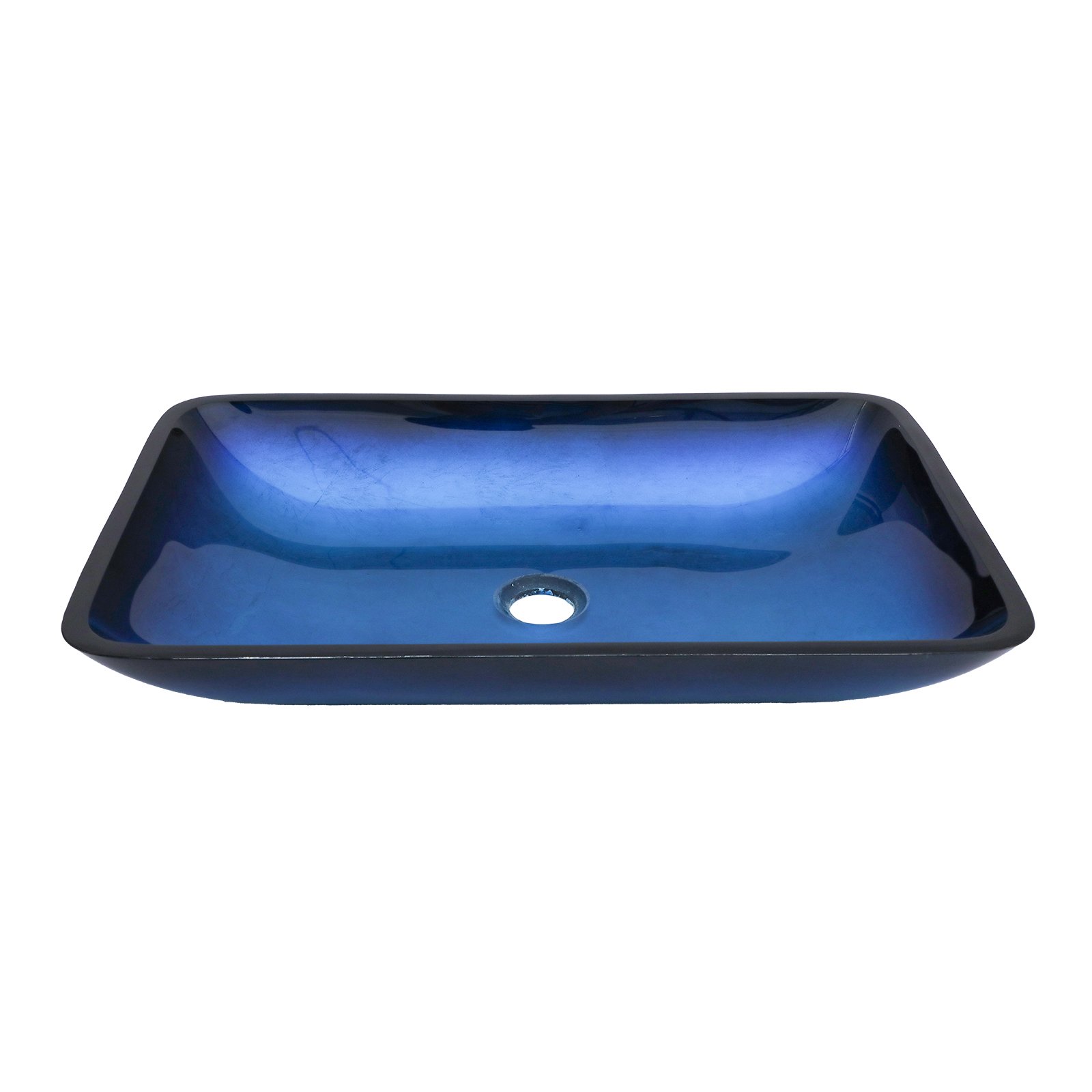 Gradient Vessel Sink Square Above Counter Bathroom Sink With Pop Up Drain - Blue - Image 7