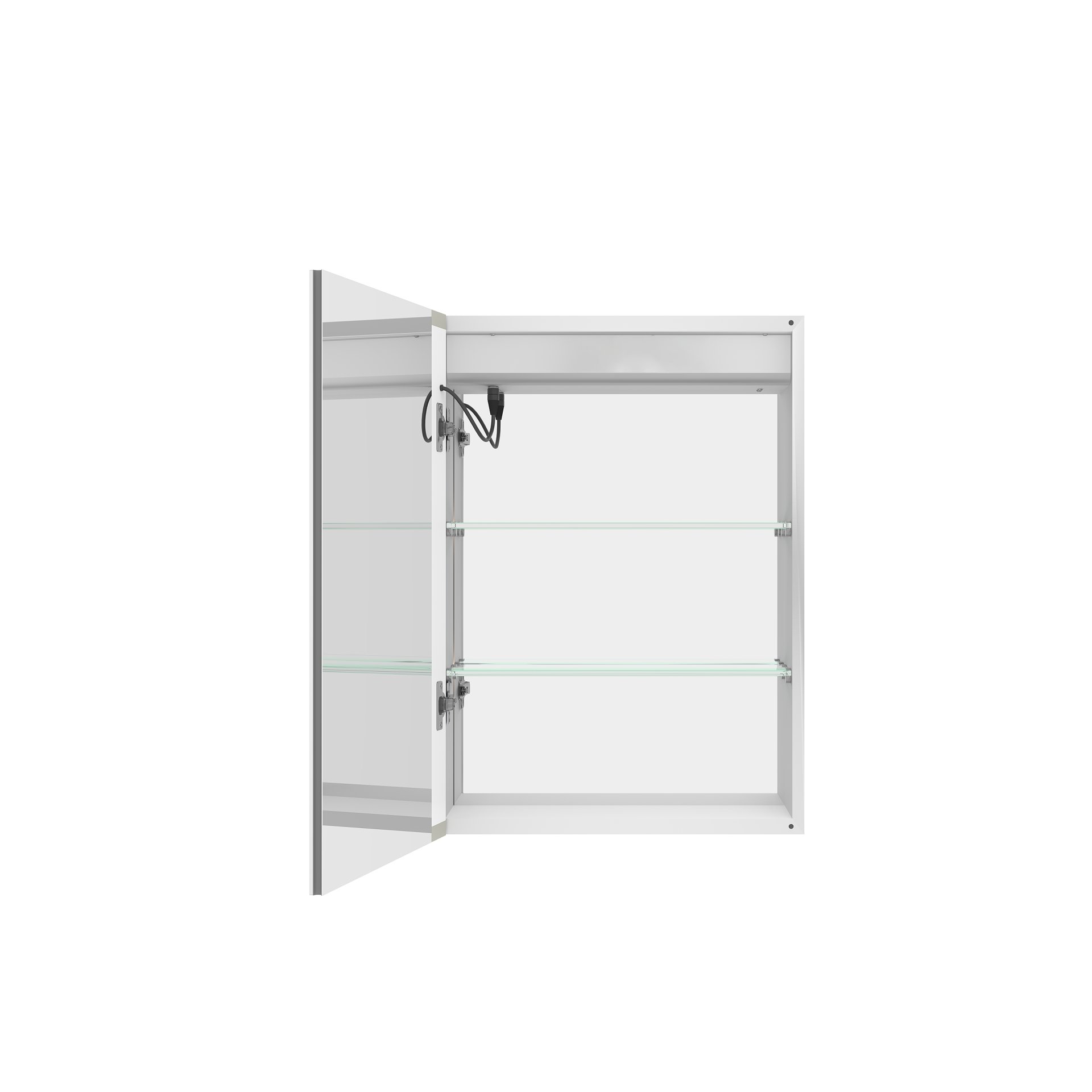 Bathroom Medicine Cabinet With Lights, LED Medicine Cabinet With Mirror, Lighted Medicine Cabinet With Defogger, Dimmer, Digital Clock & Temp Display, Surface Mount - Silver - Image 12