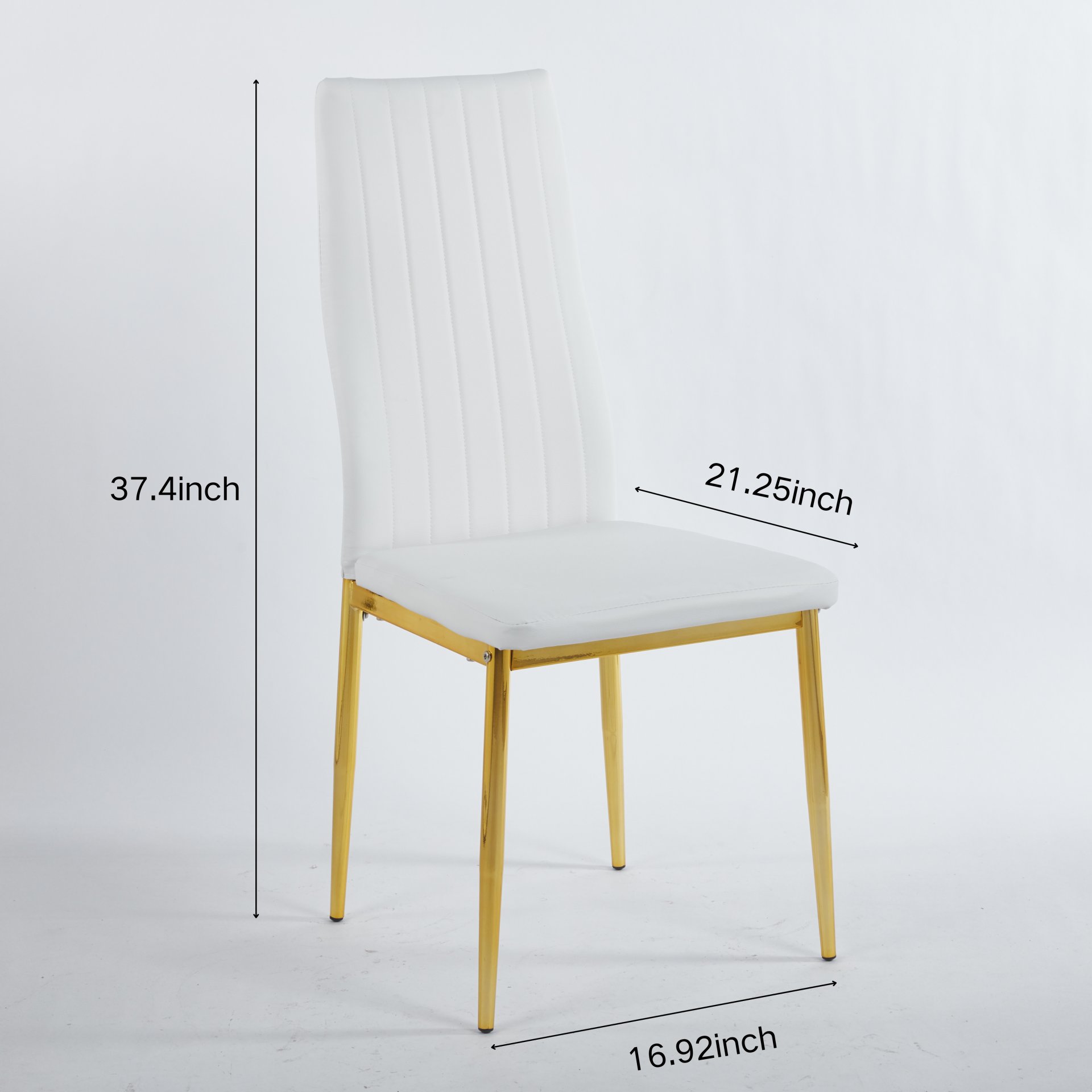 Dining Chair Design For Kitchen (Set of 4) - Golden / White - Image 3