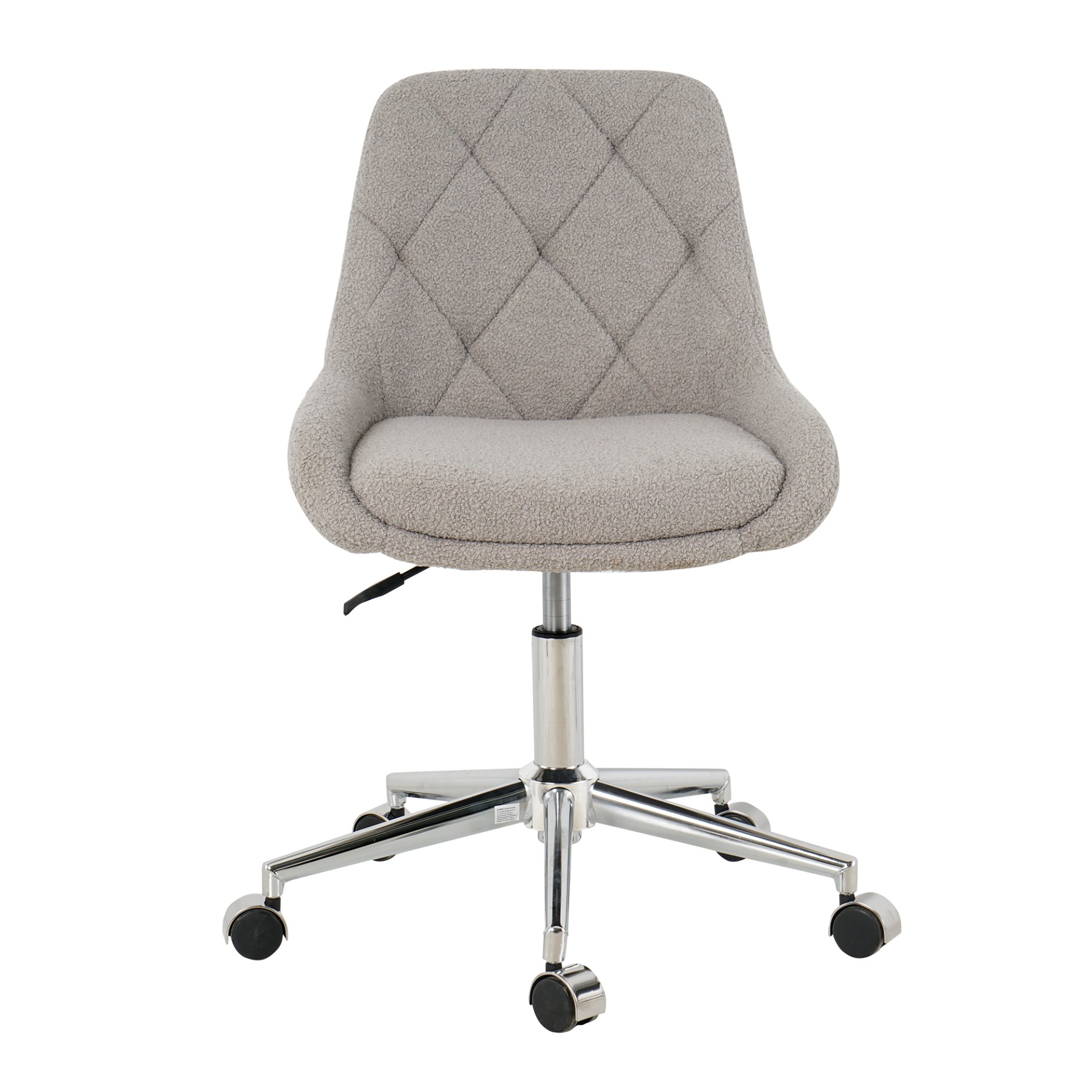 Modern Teddy Fleece Fabric Dining Chair With Chrome Legs, Soft And Comfortable - Gray - Image 10