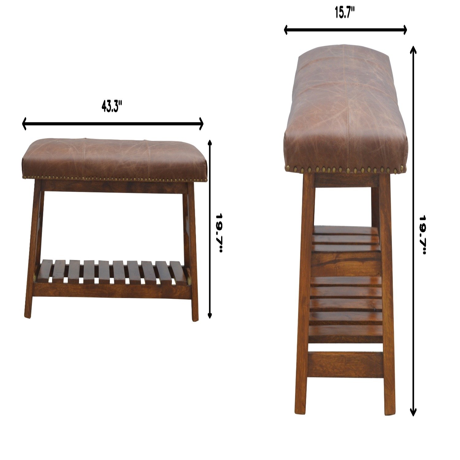 Buffalo - Hide Hallway Bench - Brown - Image 3