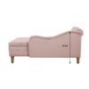 Chaise Lounge Indoor, Velvet Lounge Chair For Bedroom With Storage & Pillow, Modern Upholstered Rolled Arm Chase Lounge For Sleeping With Nailhead Trim For Living Room Bedroom Office - Pink - Image 14