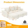 3 Seat Sofa, Deep Seat Couches With Soft Pillows And 3 Ottomans, Convertible Sofa Lounge Chair, For Living Room - Beige - Image 14