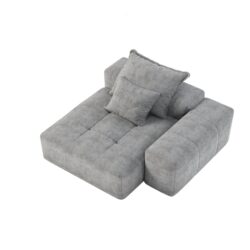 Modern Oversized Modular Sectional Sofa, Sparkling Chenille Fabric Soft Cushion Sofa With 2 Pillows, Diy Combination Tufted Sofa, No Assembly Required - Gray