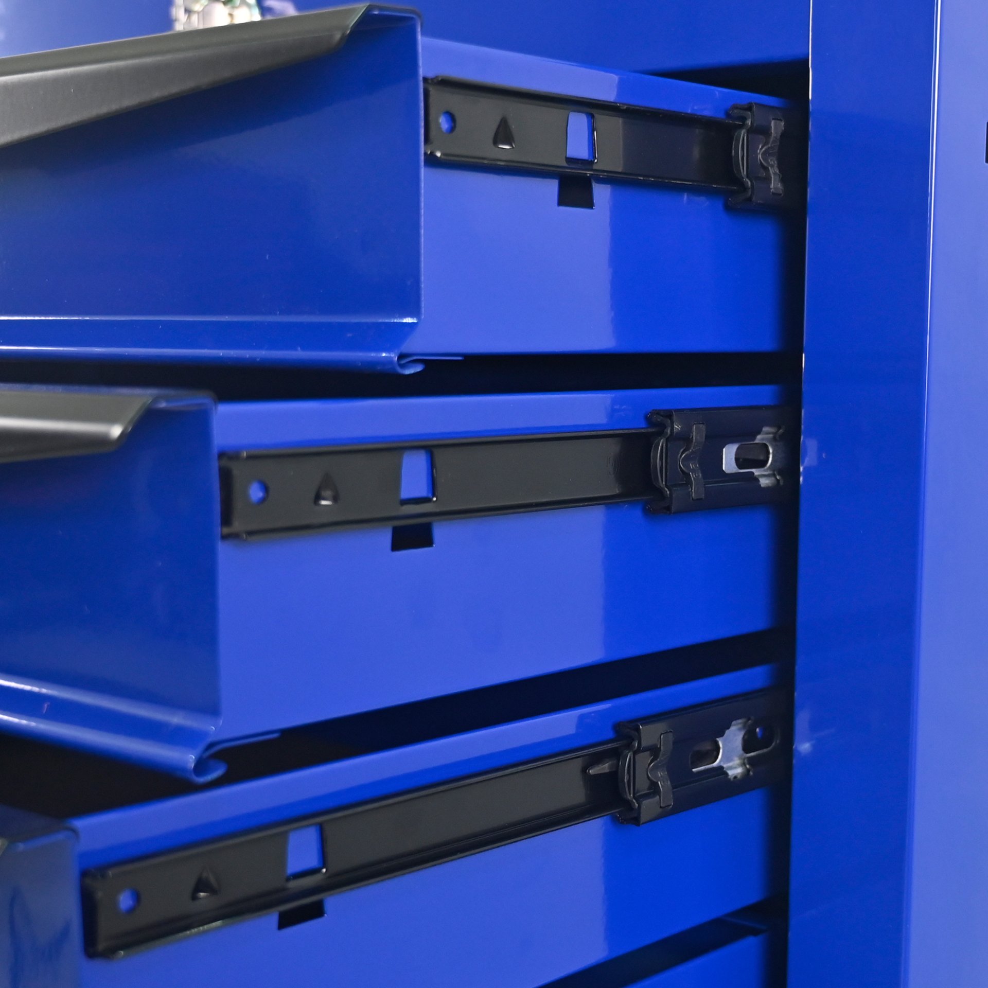 Rolling Metal Tool Chest With 6 Drawers, 20" Steel Storage Cabinet With Ball Bearing Slides - Black / Blue - Image 15